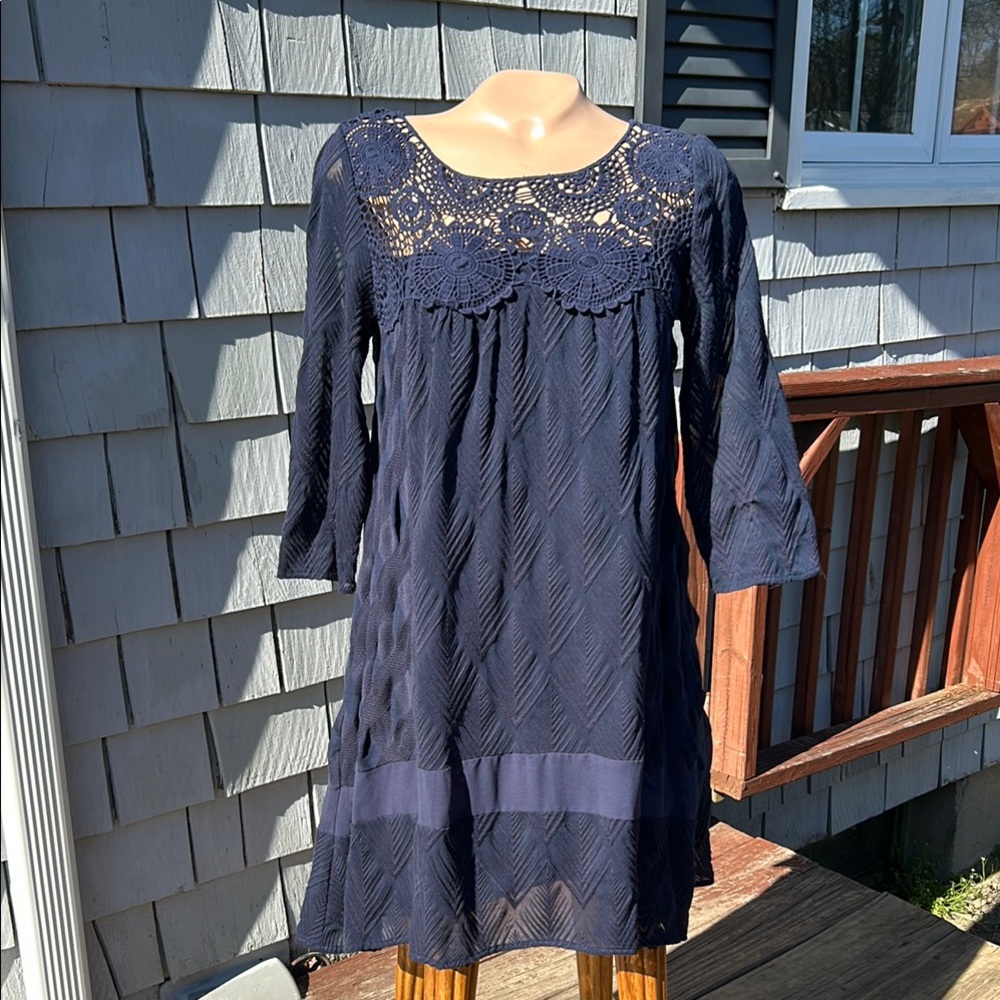 Holding Horses Anthropologie Augusta Embroidered Swing Dress Size XS- Oversize